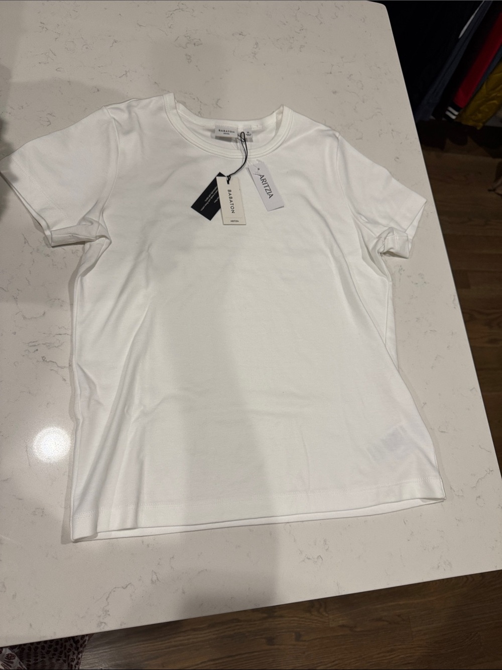 Aritzia White Short-Sleeve Crewneck Tee